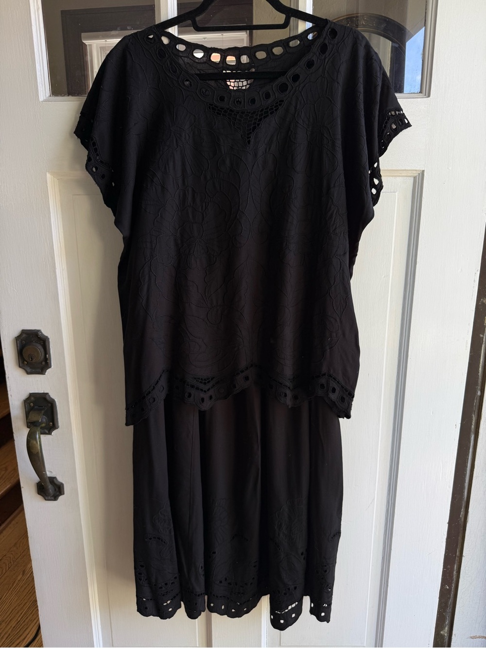 Black Eyelet Two-Piece Dress - Women's